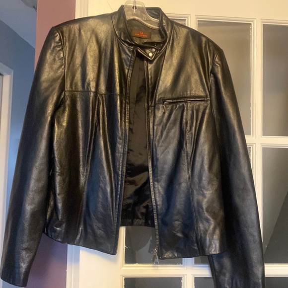 Danier Leather Bomber length Motorcycle jacket. Unlined - Picture 1 of 5